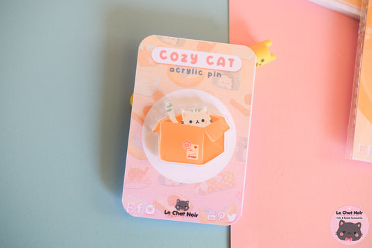 Acrylic Pin Cute Cat Box