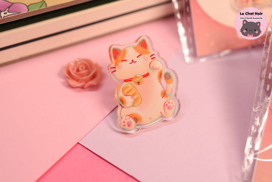 Acrylic Pin Cute Lucky Cat