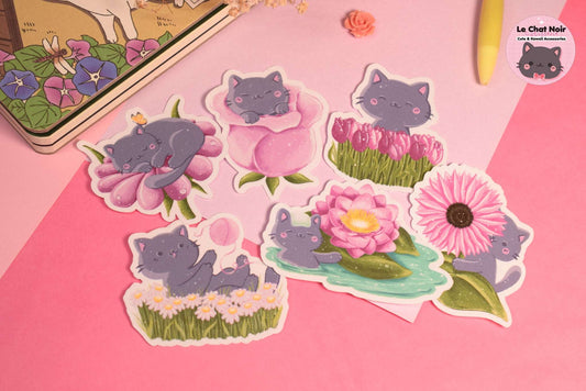 Hello Spring Cats Sticker Set