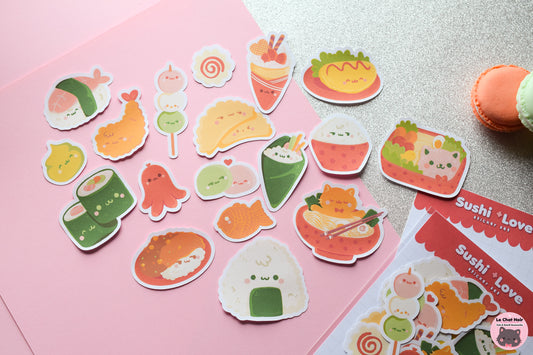 Sushi +Love Sticker Set