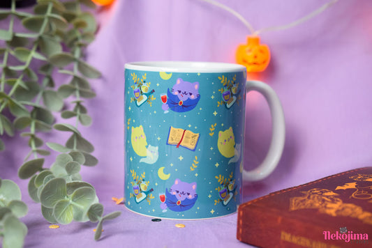 Cute Ceramic Mug Vampy & Ghostie Cats