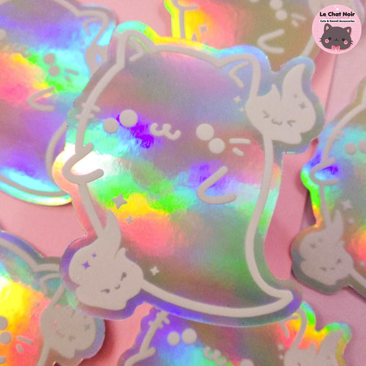 Holographic Vinyl Sticker Kawaii Boo-tiful Cat
