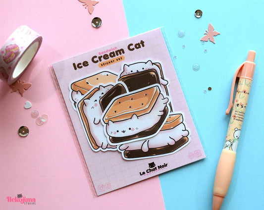Ice Cream Cats Sticker Set