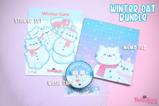 Cute Stationery Bundle Winter Cat