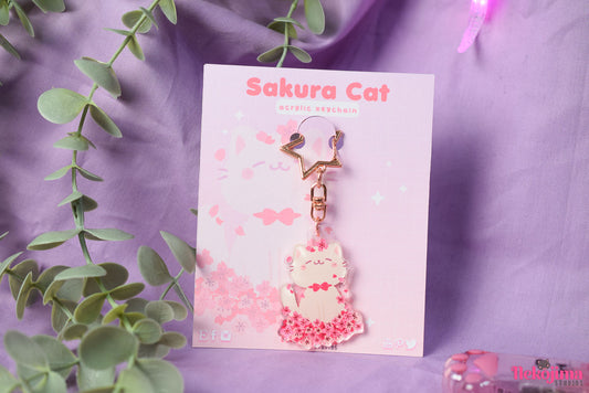 Kawaii Keychain Sakura Cat