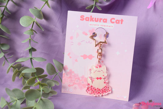 Kawaii Keychain Sakura Cat