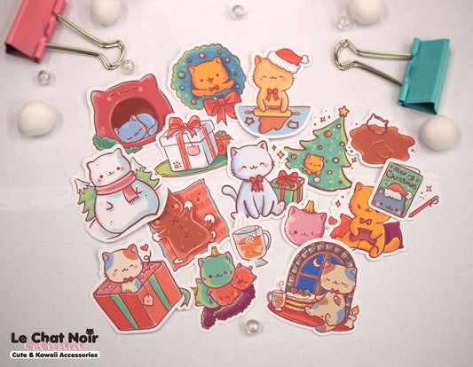 Christmas Cats Cozy Time Sticker Set