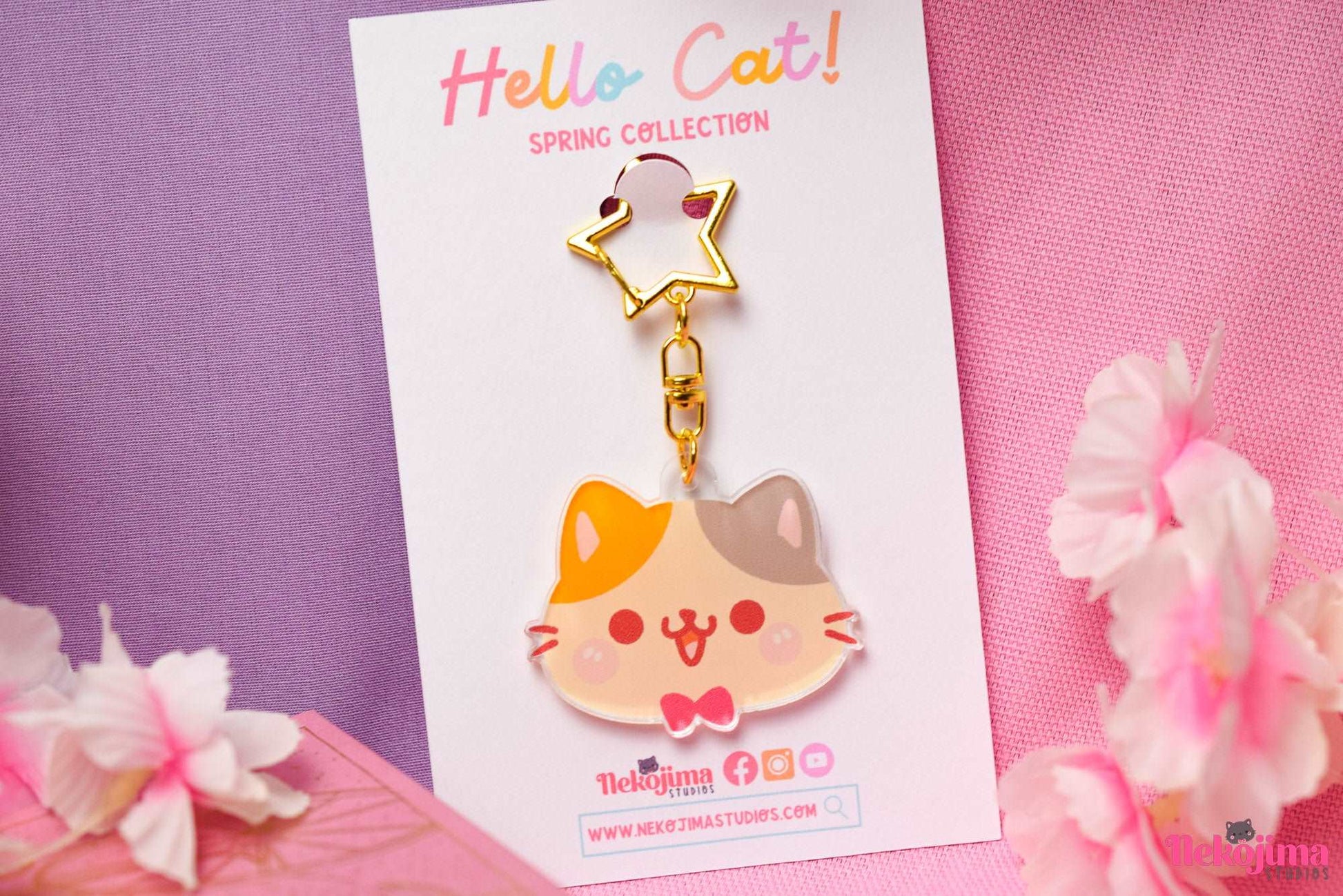 Kawaii Clear Keychain Hello Cat!