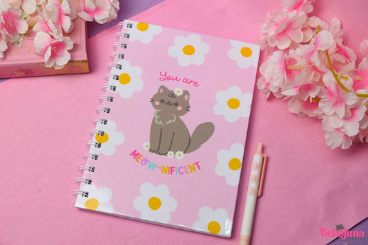 Spring Cats A5 Spiral Bound Notebook