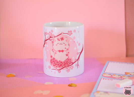 Cute Ceramic Mug Sakura Cat
