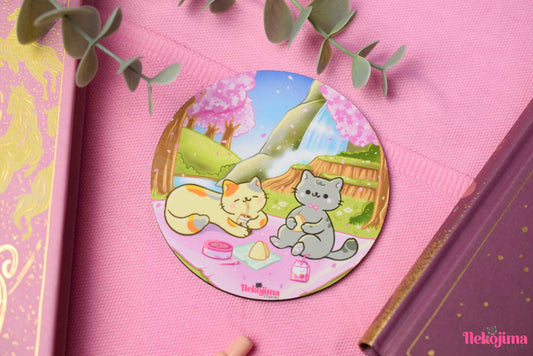Cute Pic-nic Cat Coaster