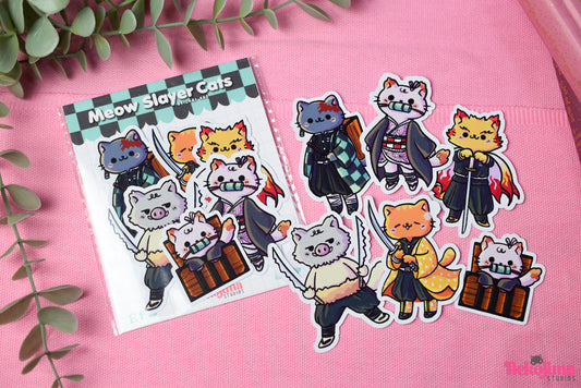 Meow Slayer Cats Sticker Set