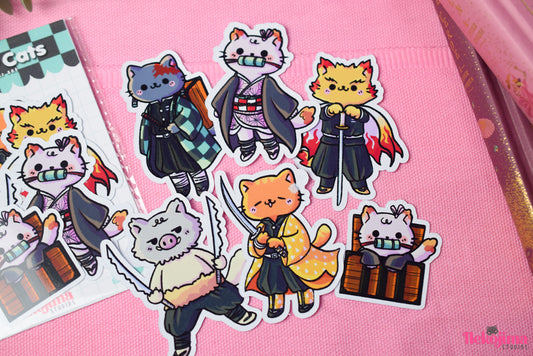 Meow Slayer Cats Sticker Set