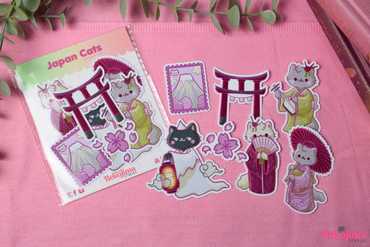 Japan Cats Sticker Set