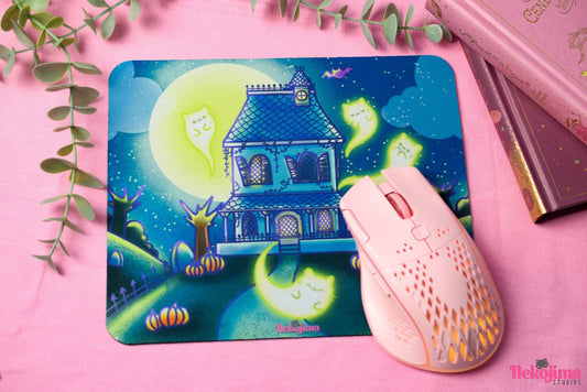 Cute Mouse Pad Spooky House Cats