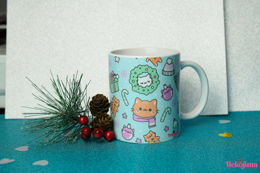 Cute Ceramic Mug XMas Cats