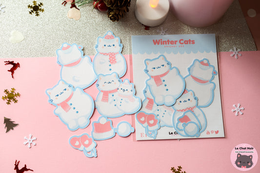 Winter Cats Sticker Set