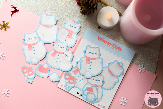 Winter Cats Sticker Set